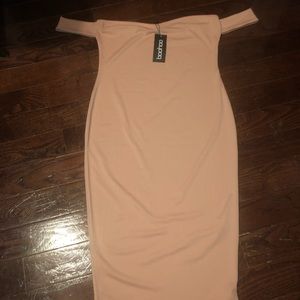 blush pink midi dress